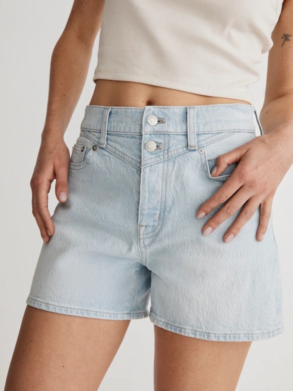 NWT Madewell The Momjean Shorts in Essen Wash Denim | Yoke Edition Size 33